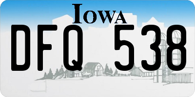 IA license plate DFQ538