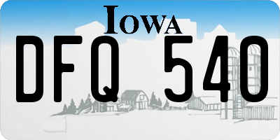 IA license plate DFQ540
