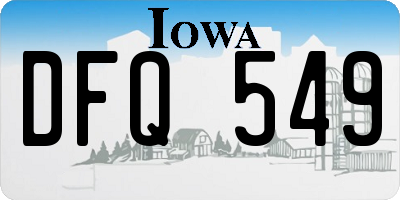 IA license plate DFQ549