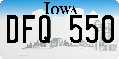 IA license plate DFQ550