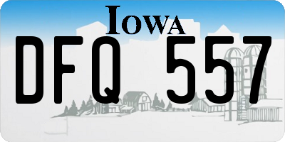 IA license plate DFQ557