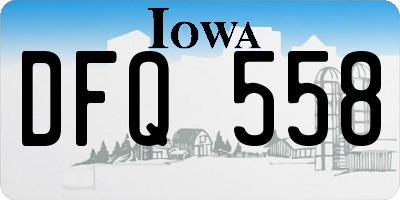 IA license plate DFQ558