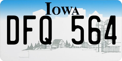 IA license plate DFQ564