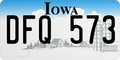 IA license plate DFQ573