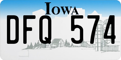 IA license plate DFQ574