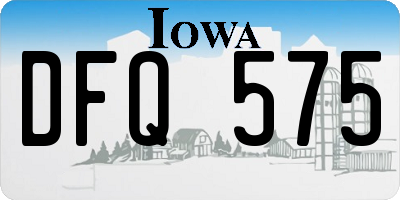 IA license plate DFQ575