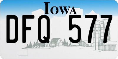 IA license plate DFQ577