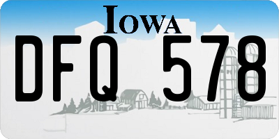 IA license plate DFQ578