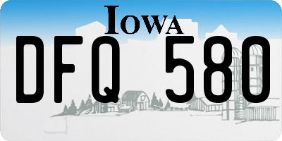 IA license plate DFQ580