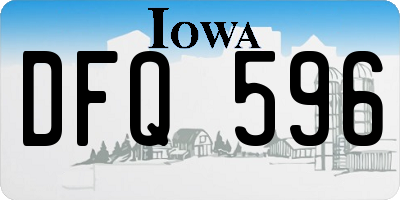 IA license plate DFQ596