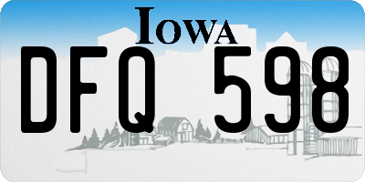 IA license plate DFQ598