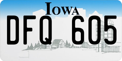 IA license plate DFQ605