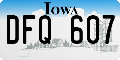 IA license plate DFQ607