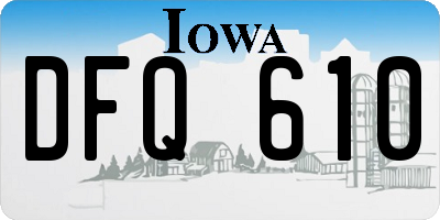 IA license plate DFQ610