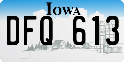 IA license plate DFQ613