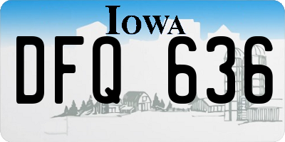 IA license plate DFQ636