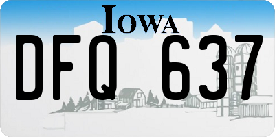 IA license plate DFQ637
