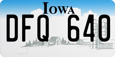 IA license plate DFQ640