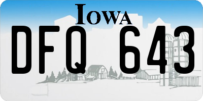 IA license plate DFQ643
