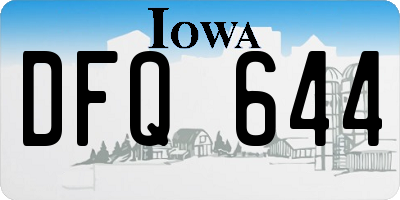 IA license plate DFQ644