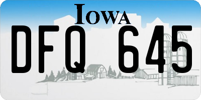 IA license plate DFQ645