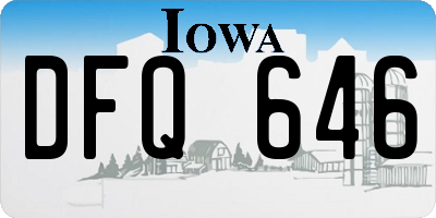 IA license plate DFQ646