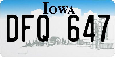 IA license plate DFQ647