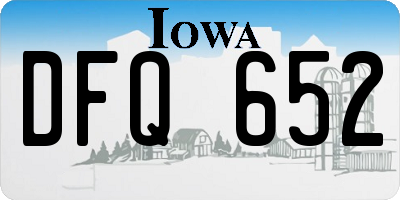 IA license plate DFQ652