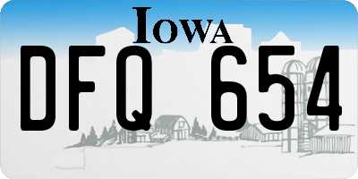 IA license plate DFQ654