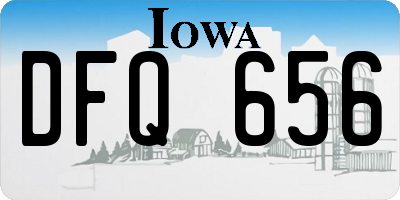 IA license plate DFQ656