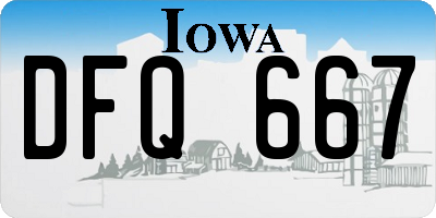 IA license plate DFQ667