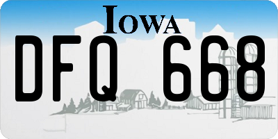 IA license plate DFQ668