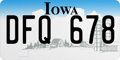 IA license plate DFQ678