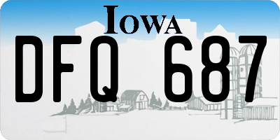 IA license plate DFQ687
