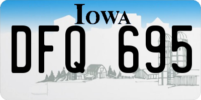 IA license plate DFQ695