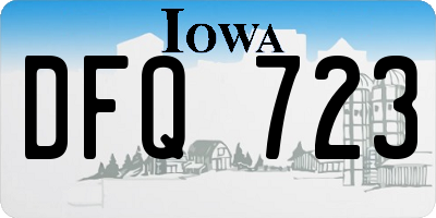IA license plate DFQ723