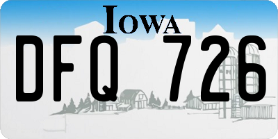 IA license plate DFQ726