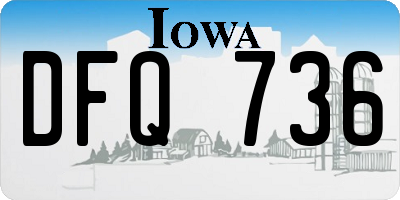 IA license plate DFQ736