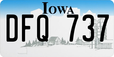 IA license plate DFQ737