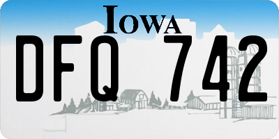 IA license plate DFQ742