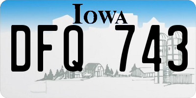 IA license plate DFQ743