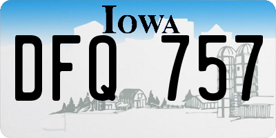 IA license plate DFQ757
