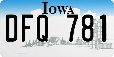 IA license plate DFQ781