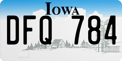 IA license plate DFQ784