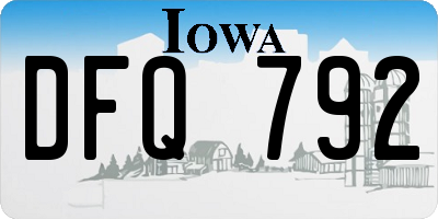 IA license plate DFQ792