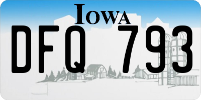 IA license plate DFQ793