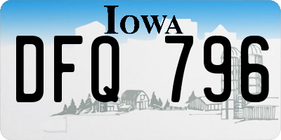 IA license plate DFQ796