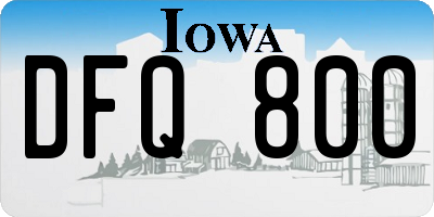 IA license plate DFQ800