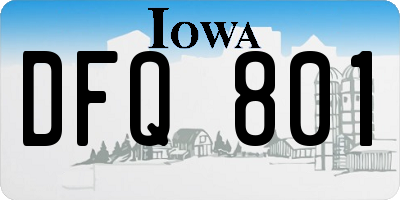 IA license plate DFQ801