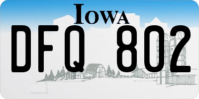 IA license plate DFQ802
